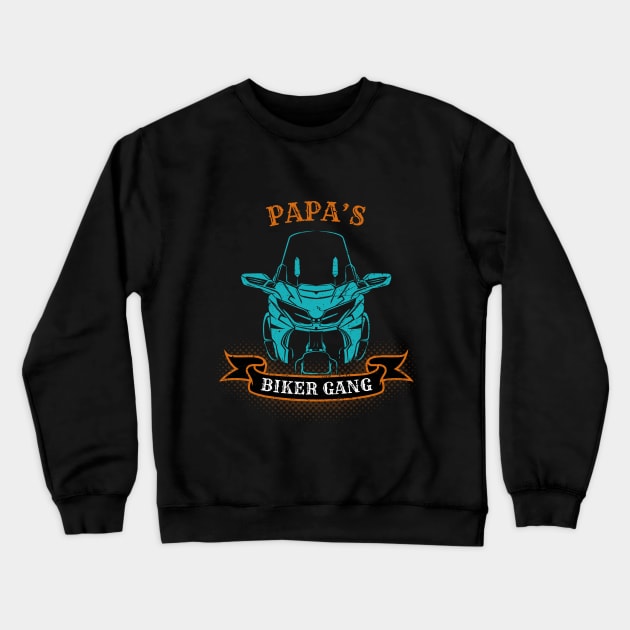 Papa's Biker Gang Father's Day Crewneck Sweatshirt by DwiRetnoArt99